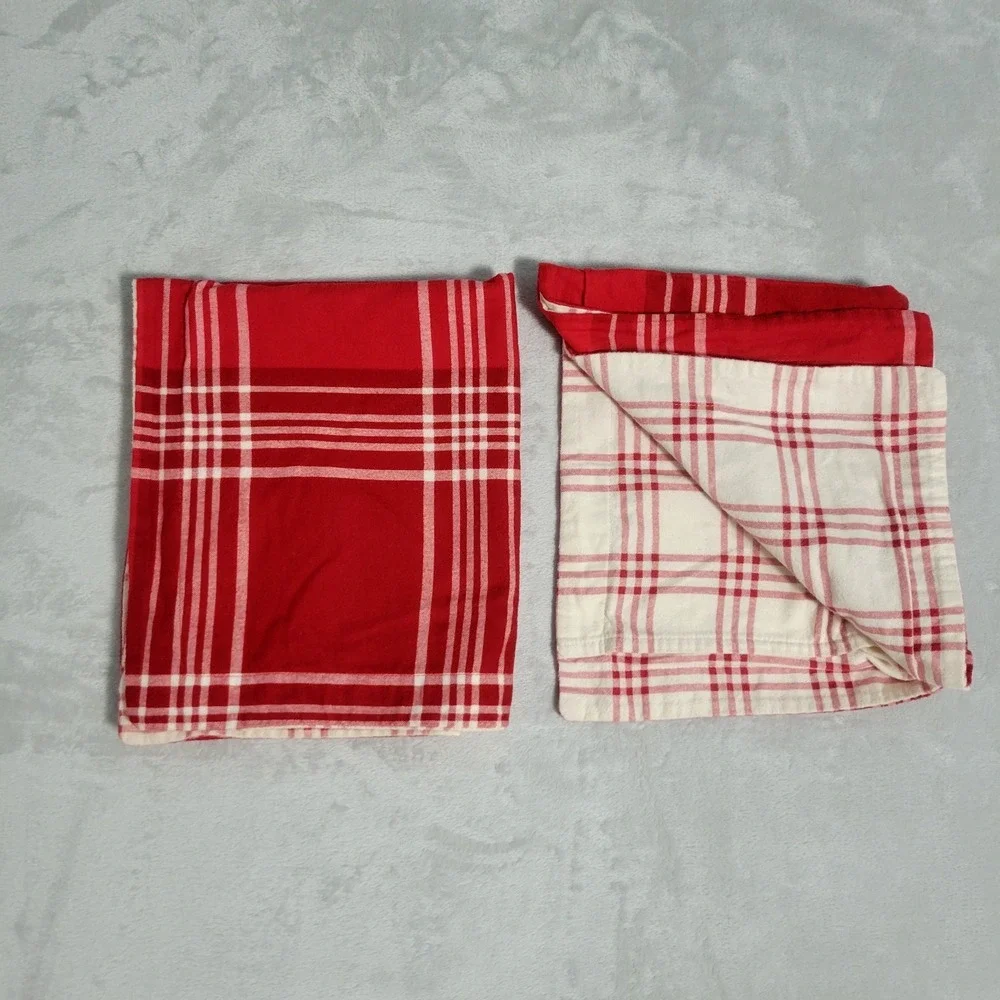 Martha Stewart Collection Winter Tartan Red Flannel Pillow Shams Set Of Two